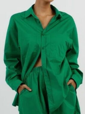 DISSH Maxie Green Oversized Button-Down Shirt